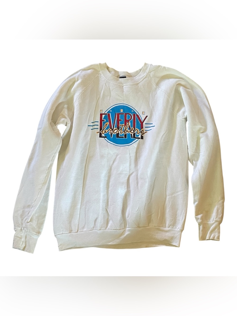 Deadstock Vintage Everly Brothers White Sweatshirt Screen Stars Size XL